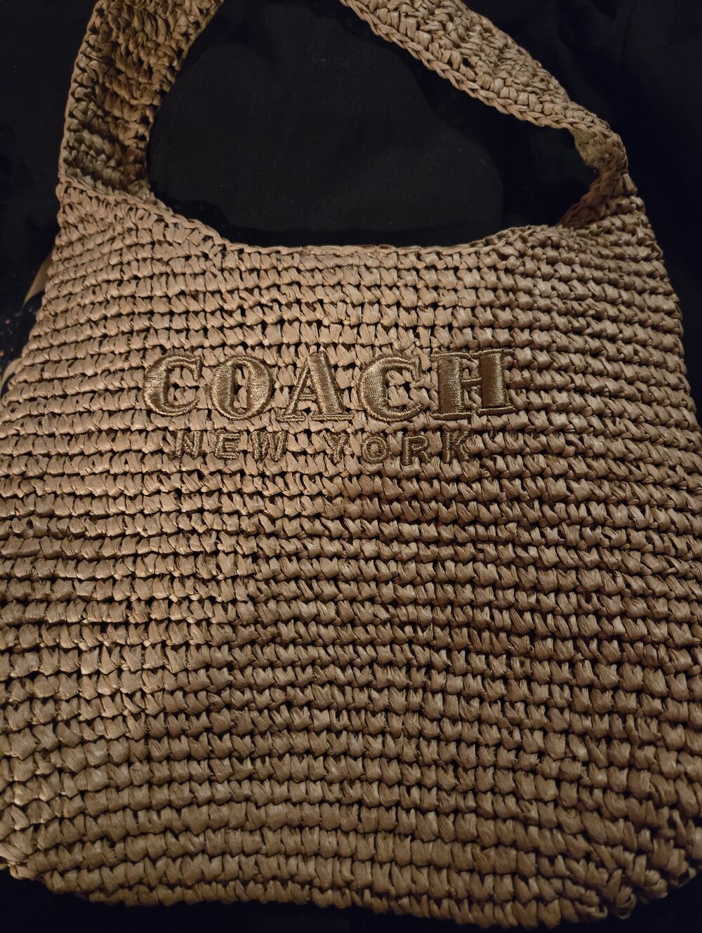 C- Natural Straw Woven Shoulder Bag